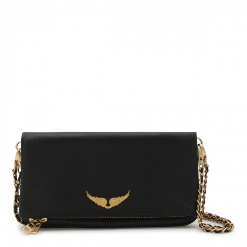 BLACK LEATHER ROCK SHOULDER...