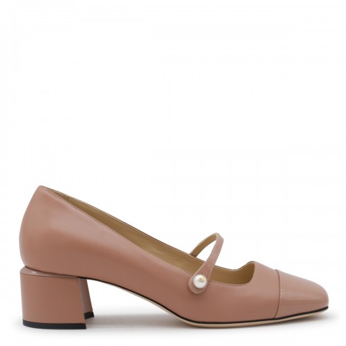 PINK LEATHER ELISA PUMPS