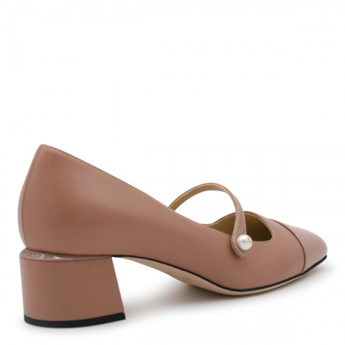 PINK LEATHER ELISA PUMPS