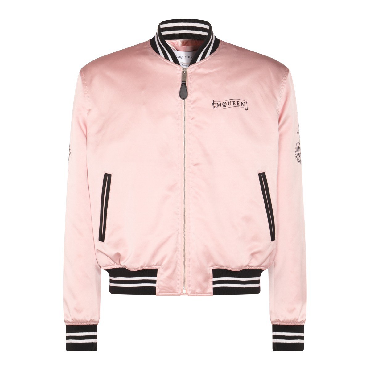 PINK AND BLACK COTTON CASUAL JACKET