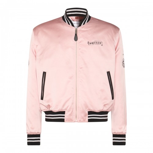 PINK AND BLACK COTTON CASUAL JACKET