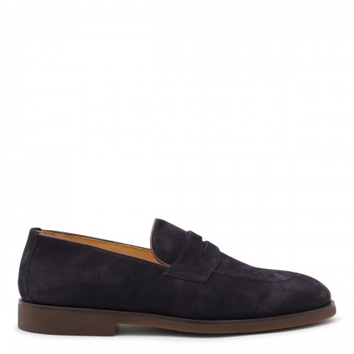 NAVY LEATHER LOAFERS