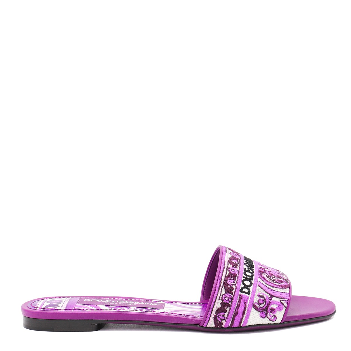 VIOLET LEATHER MAJOLICA FLATS