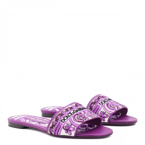 VIOLET LEATHER MAJOLICA FLATS
