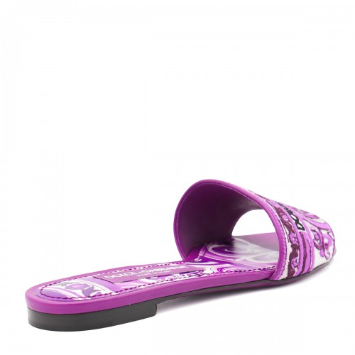 VIOLET LEATHER MAJOLICA FLATS
