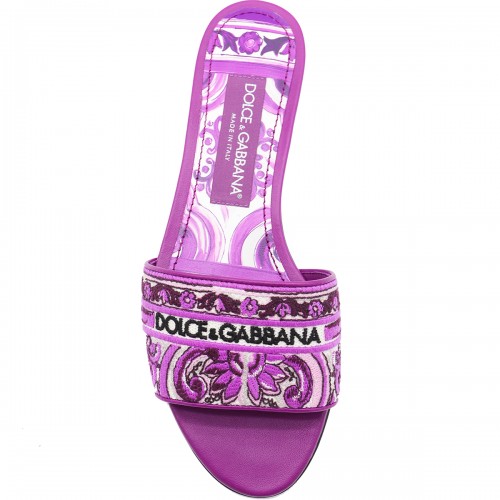 VIOLET LEATHER MAJOLICA FLATS