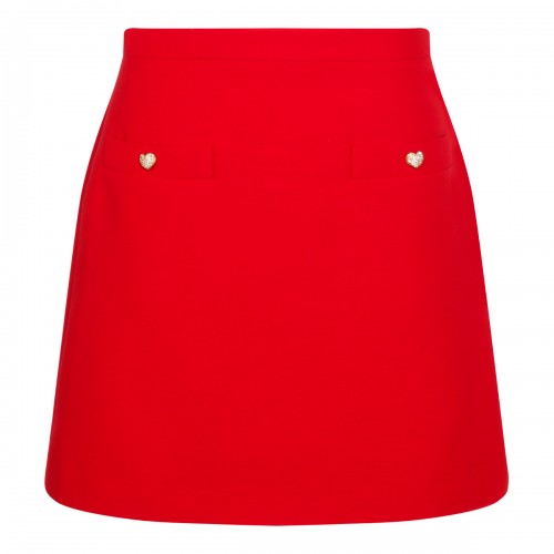 RED WOOL SKIRT