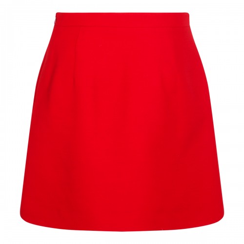 RED WOOL SKIRT 2
