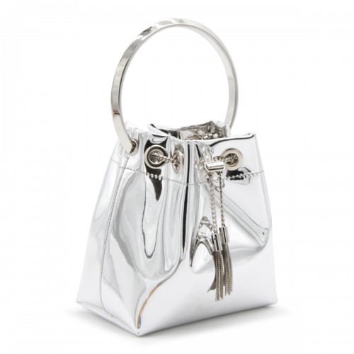 SILVER LEATHER BON BON TOP HANDLE BAG