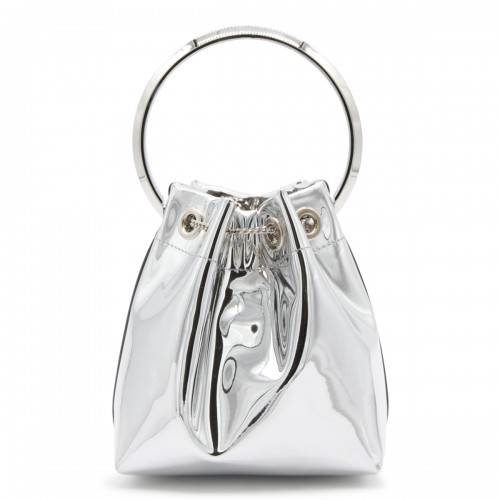 SILVER LEATHER BON BON TOP HANDLE BAG