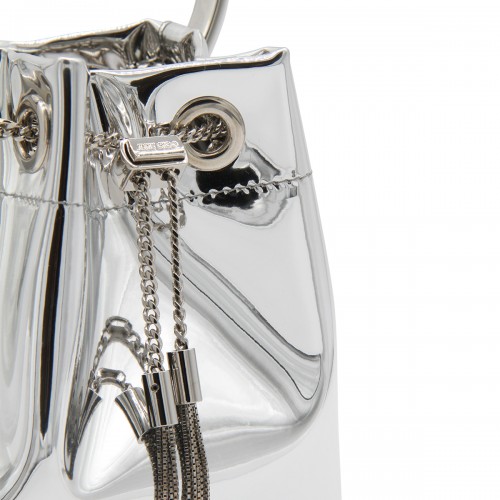 SILVER LEATHER BON BON TOP HANDLE BAG