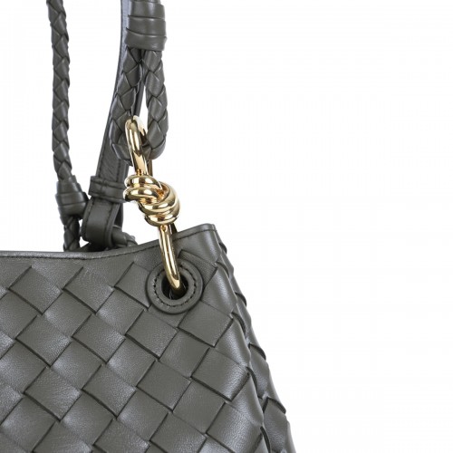 GREEN LEATHER PARACHUTE SMALL SHOULDER BAG