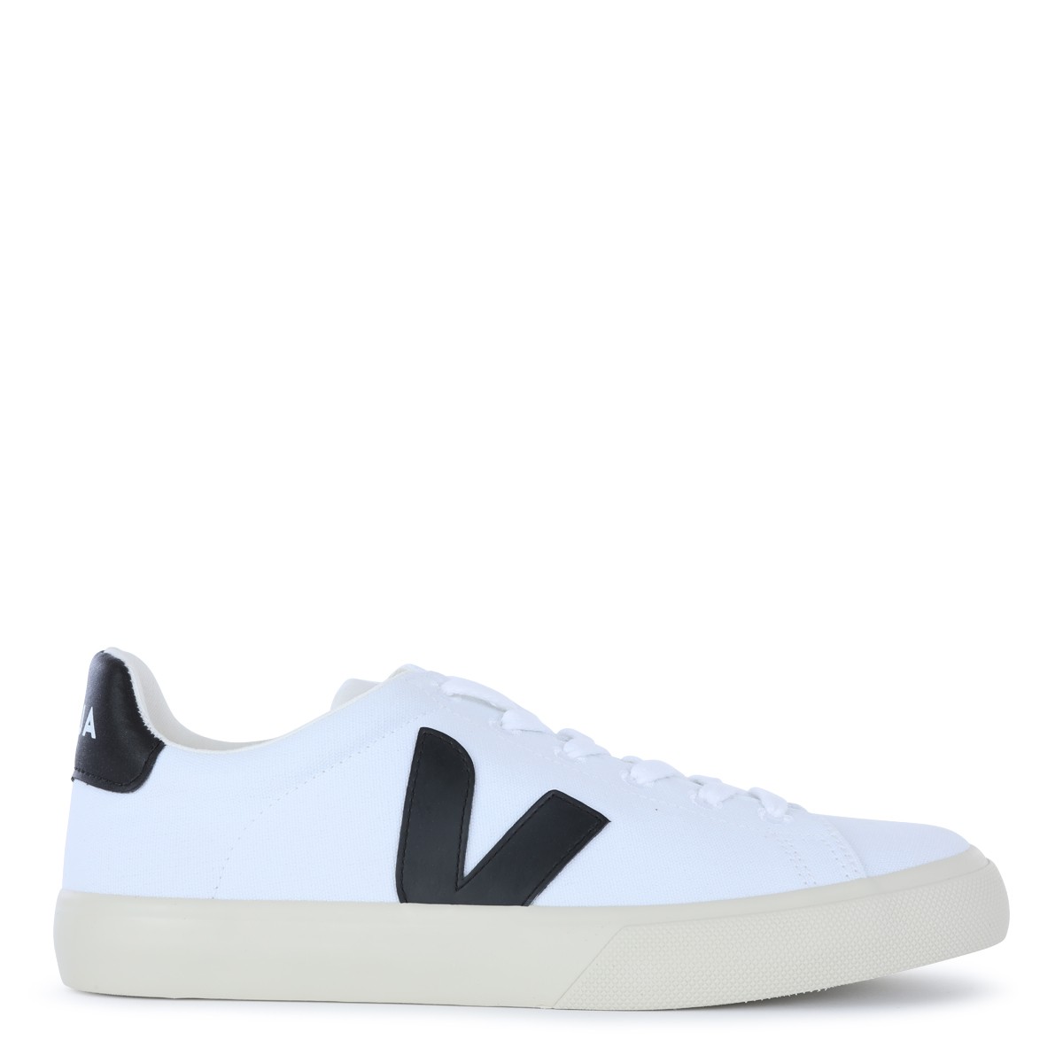 WHITE AND BLACK LEATHER CAMPO SNEAKERS