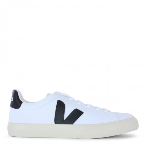 WHITE AND BLACK LEATHER CAMPO SNEAKERS