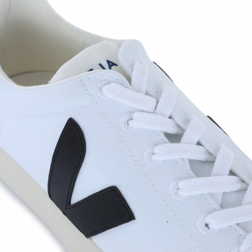 WHITE AND BLACK LEATHER CAMPO SNEAKERS