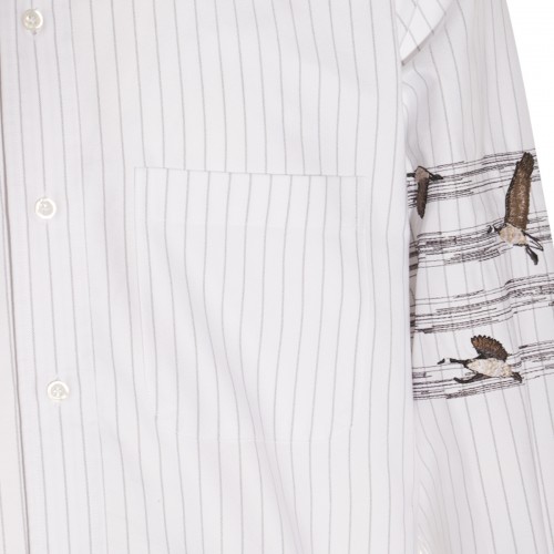 WHITE AND GREY COTTON SHIRT