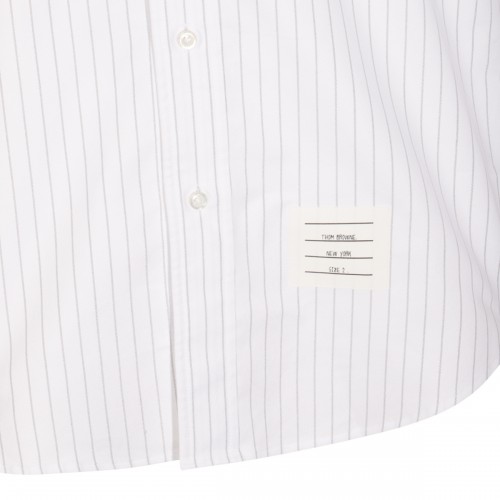 WHITE AND GREY COTTON SHIRT