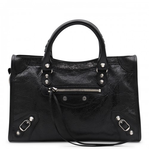 BLACK LEATHER MINY CITY BAG