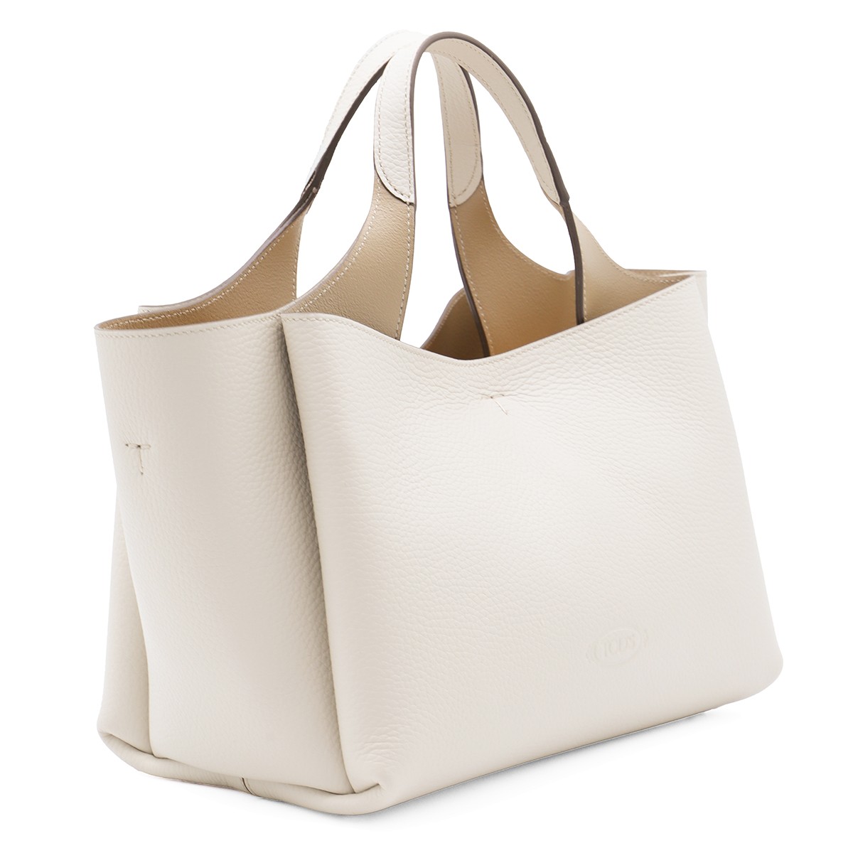 WHITE LEATHER MINI TOP HANDLE BAG