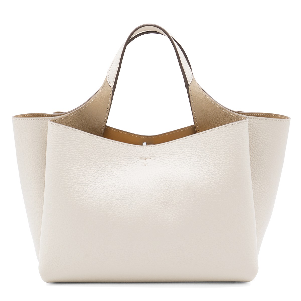 WHITE LEATHER MINI TOP HANDLE BAG