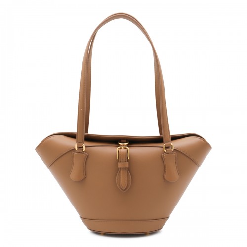 BROWN LEATHER CAPRI SATCHEL
