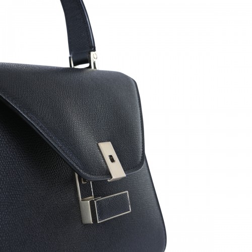 BLACK LEATHER ISIDE MINI TOP HANDLE BAG