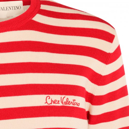 RED AND WHITE COTTON KNITWEAR