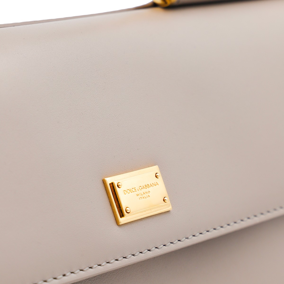 BEIGE LEATHER MY SICILY TOP HANDLE BAG