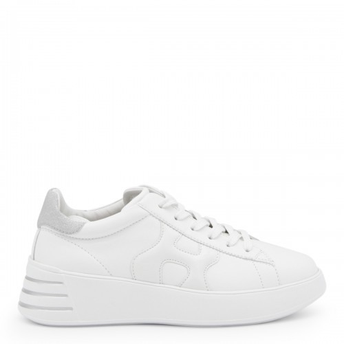 WHITE AND GREY LEATHER...