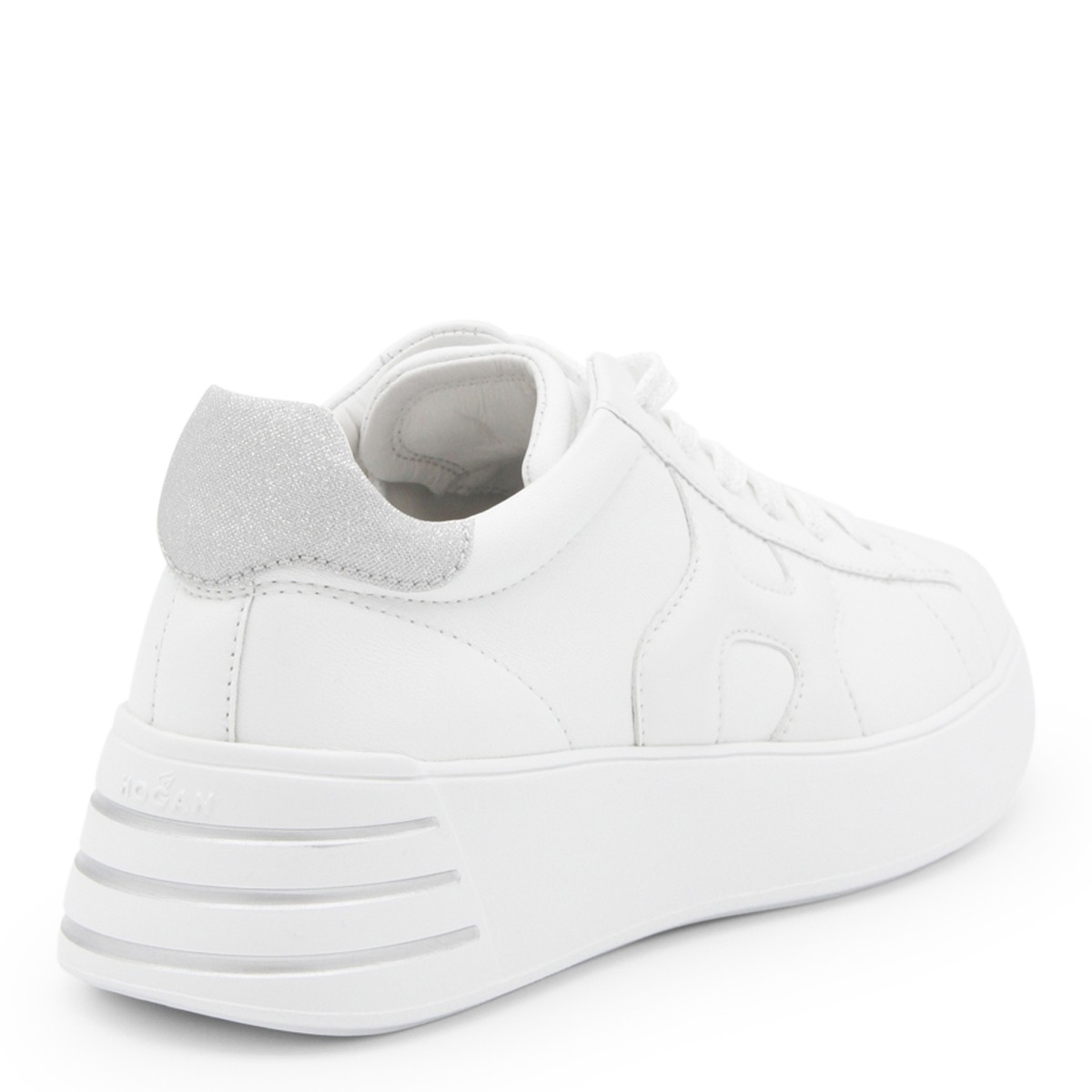 WHITE AND GREY LEATHER SNEAKERS WHITE AND GREY LEATHER SNEAKERS
