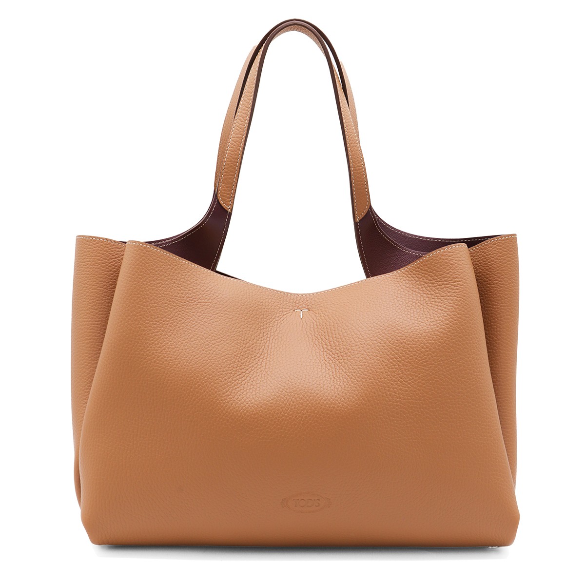 BROWN LEATHER TOP HANDLE BAG