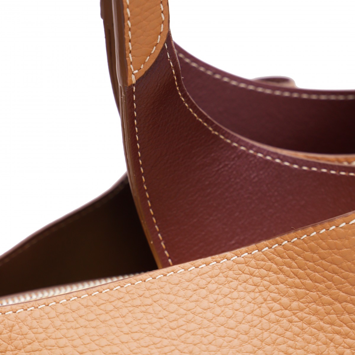 BROWN LEATHER TOP HANDLE BAG