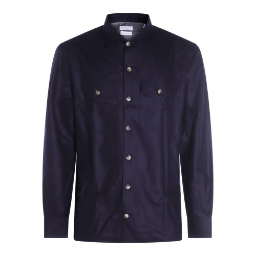 NAVY WOOL SHIRT