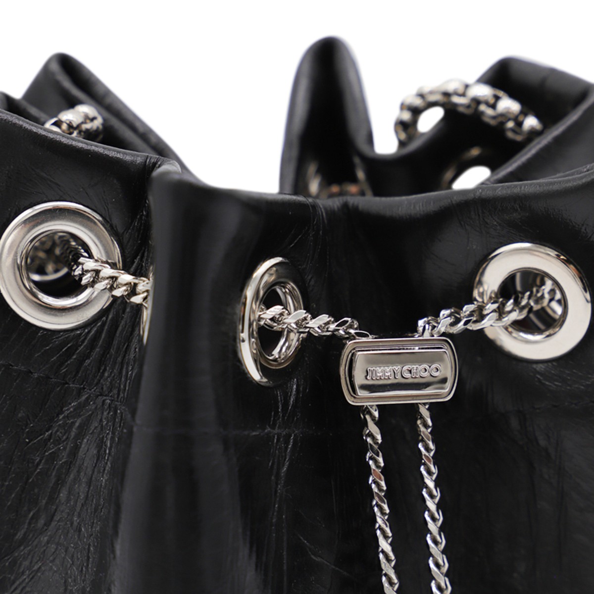 BLACK LEATHER TOP HANDLE BAG