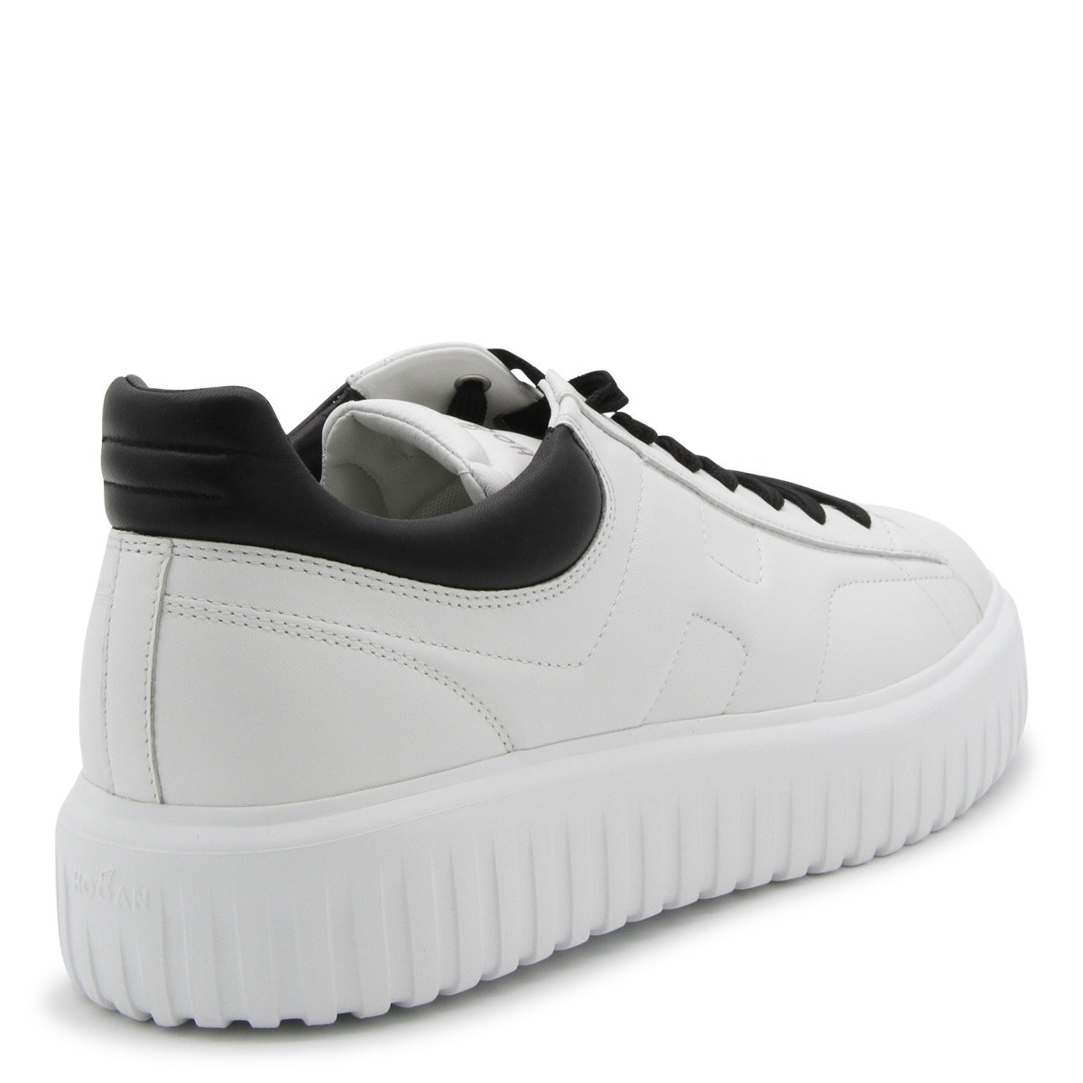 WHITE AND BLACK LEATHER SNEAKERS WHITE AND BLACK LEATHER SNEAKERS