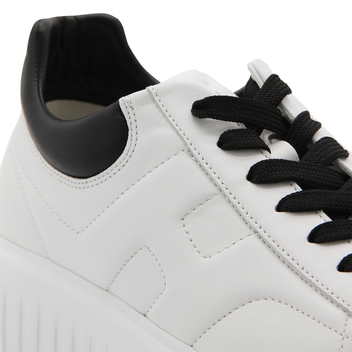 WHITE AND BLACK LEATHER SNEAKERS WHITE AND BLACK LEATHER SNEAKERS