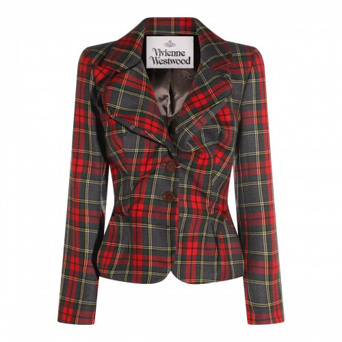 RED AND GREEN WOOL BLAZER