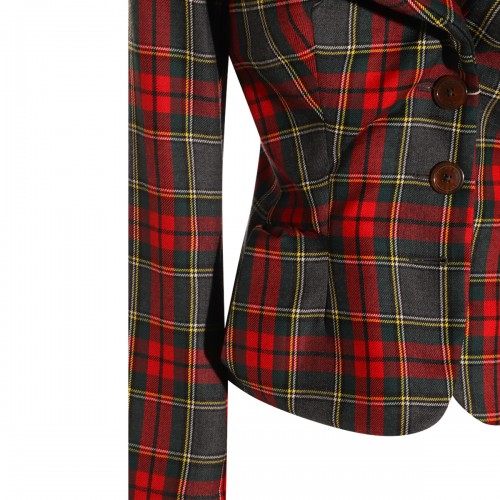 RED AND GREEN WOOL BLAZER