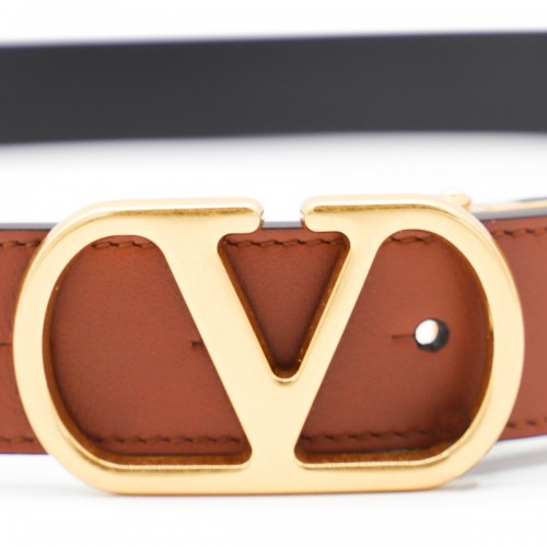 BROWN AND BLACK LEATHER BELT 2