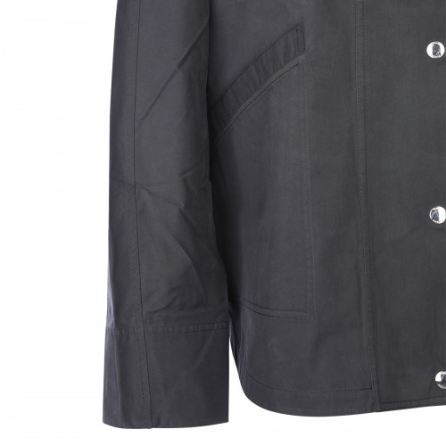 BLACK COTTON CASUAL JACKET