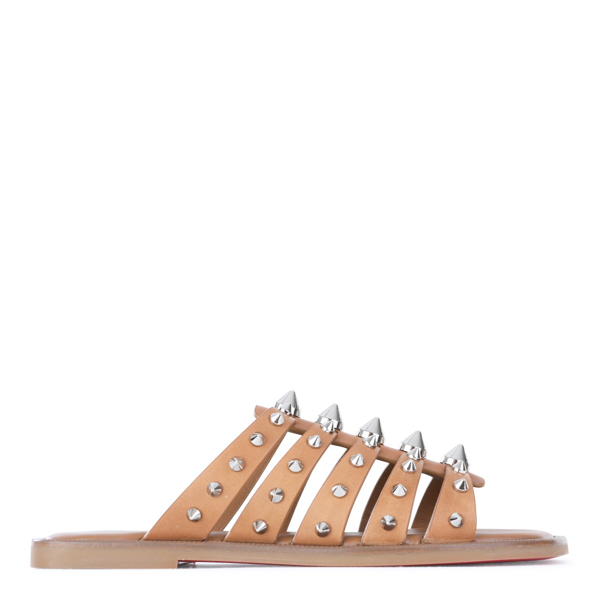 BROWN LEATHER CHARJA FLATS