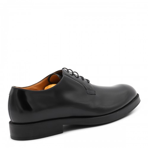 BLACK LEATHER LACE UP SHOES