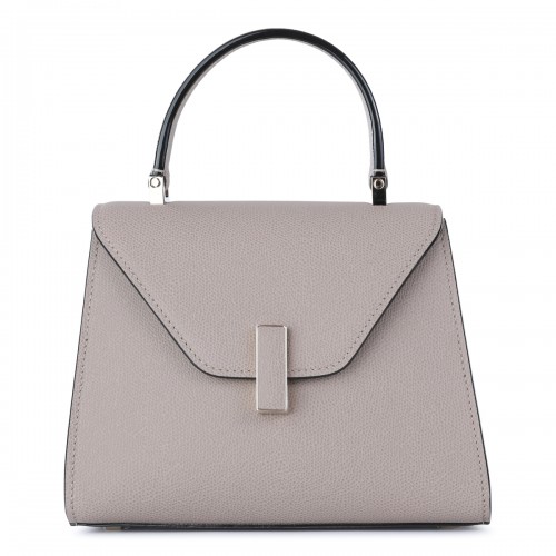 GREY LEATHER ISIDE MINI TOP HANDLE BAG