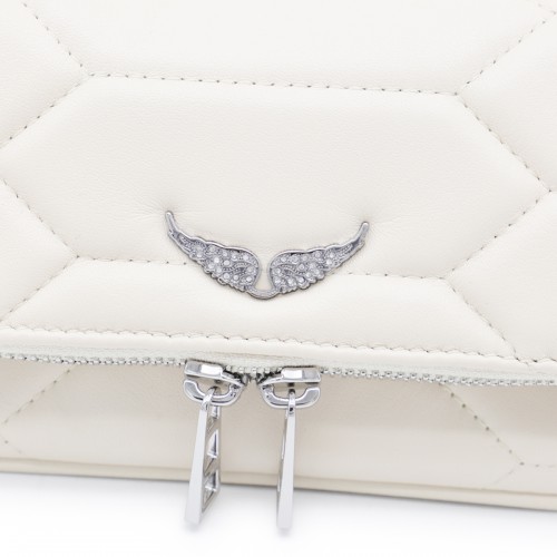 WHITE LEATHER ROCK NANO SHOULDER BAG