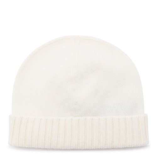 WHITE WOOL BEANIE