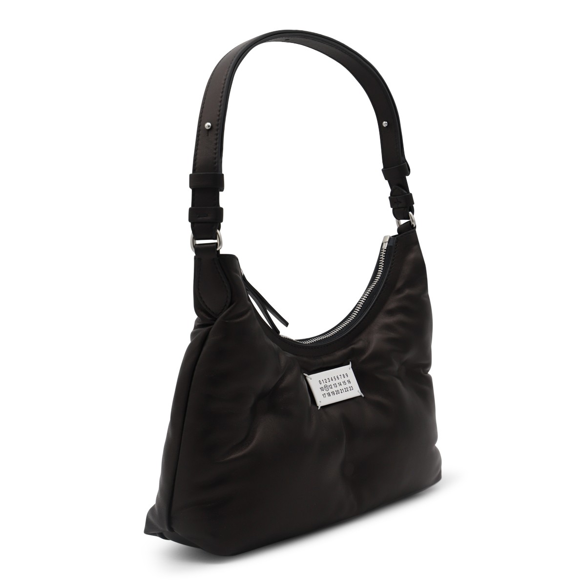 BLACK LEATHER GLAM SLAM HOBO SHOULDER...