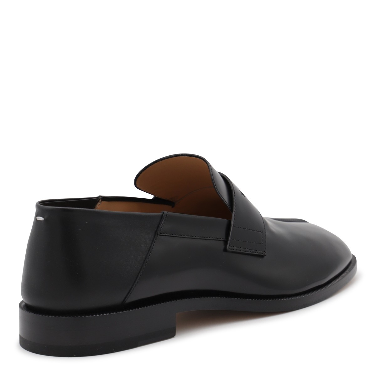 BLACK LEATHER TABI BABOUCHE LOAFERS