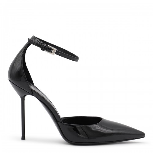 BLACK LEATHER LIDIA PUMPS