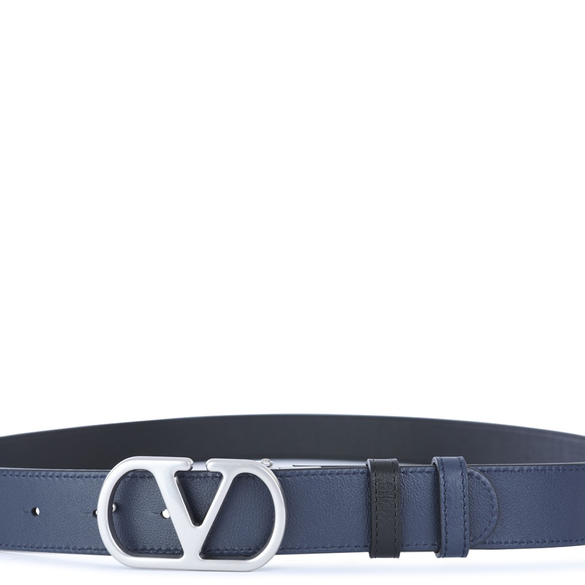 BLACK AND NAVY LEATHER BELT BLACK AND NAVY LEATHER BELT