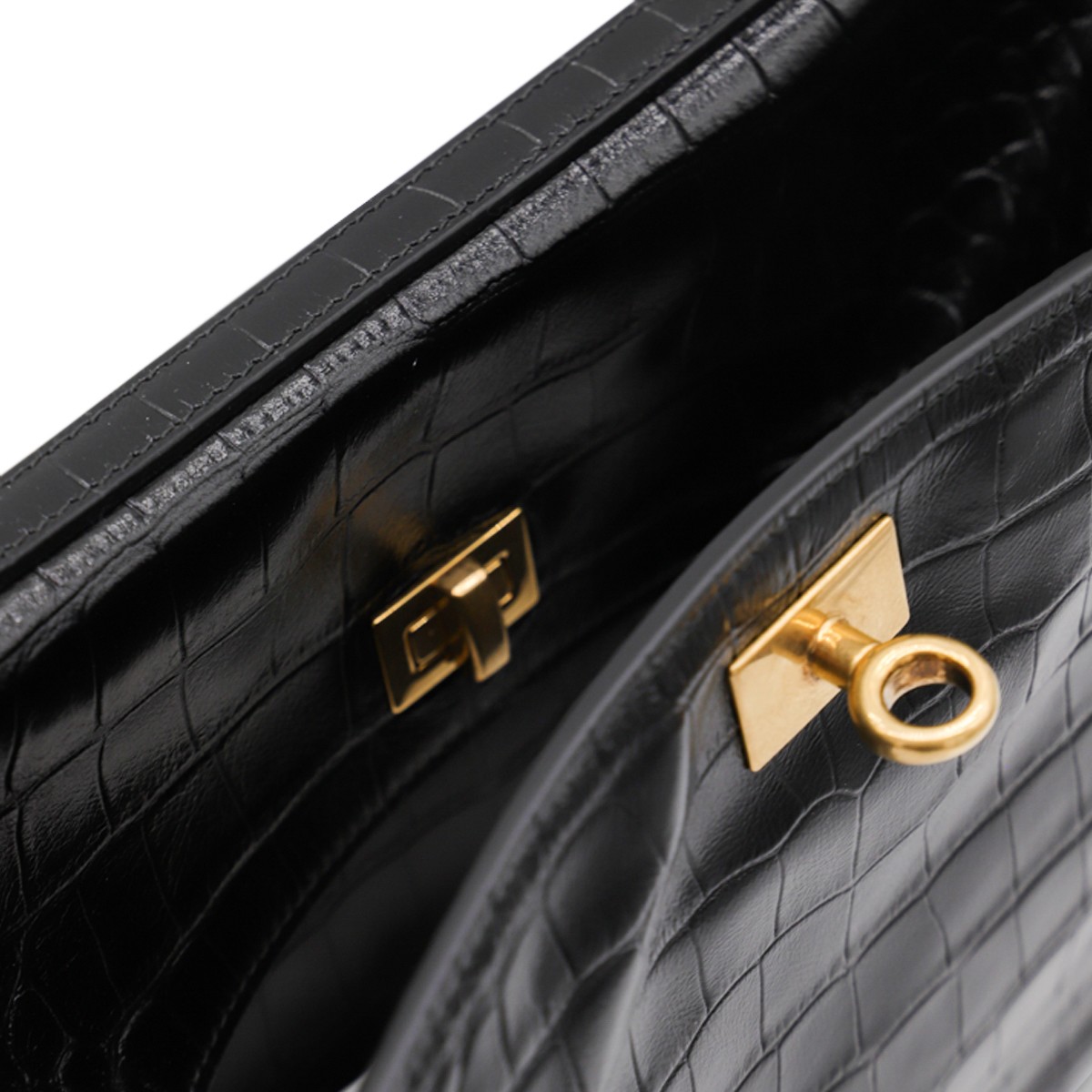 BLACK LEATHER RODEO TOP HANDLE BAG